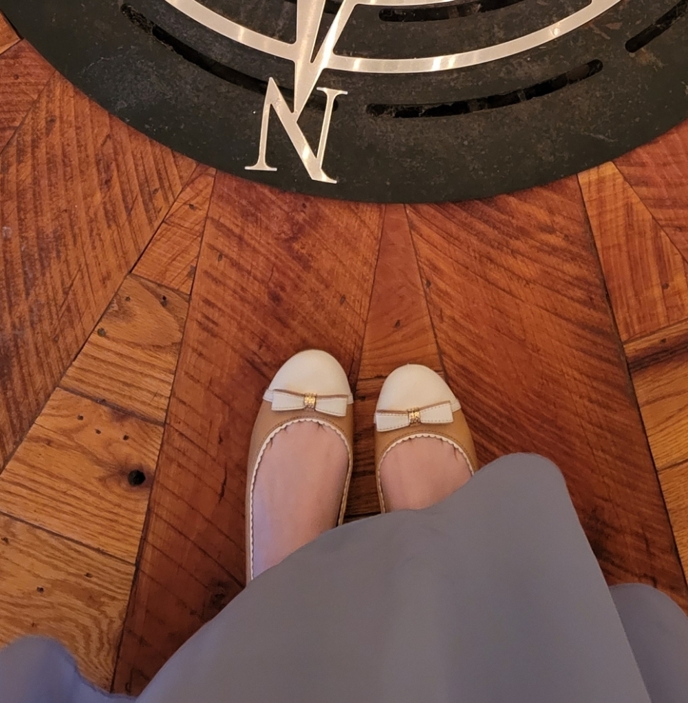 Coach | Abigail Tan & Cream Flats With Bow Detail